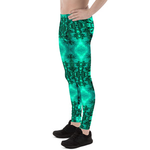 Men's Leggings, Cannabis, Green