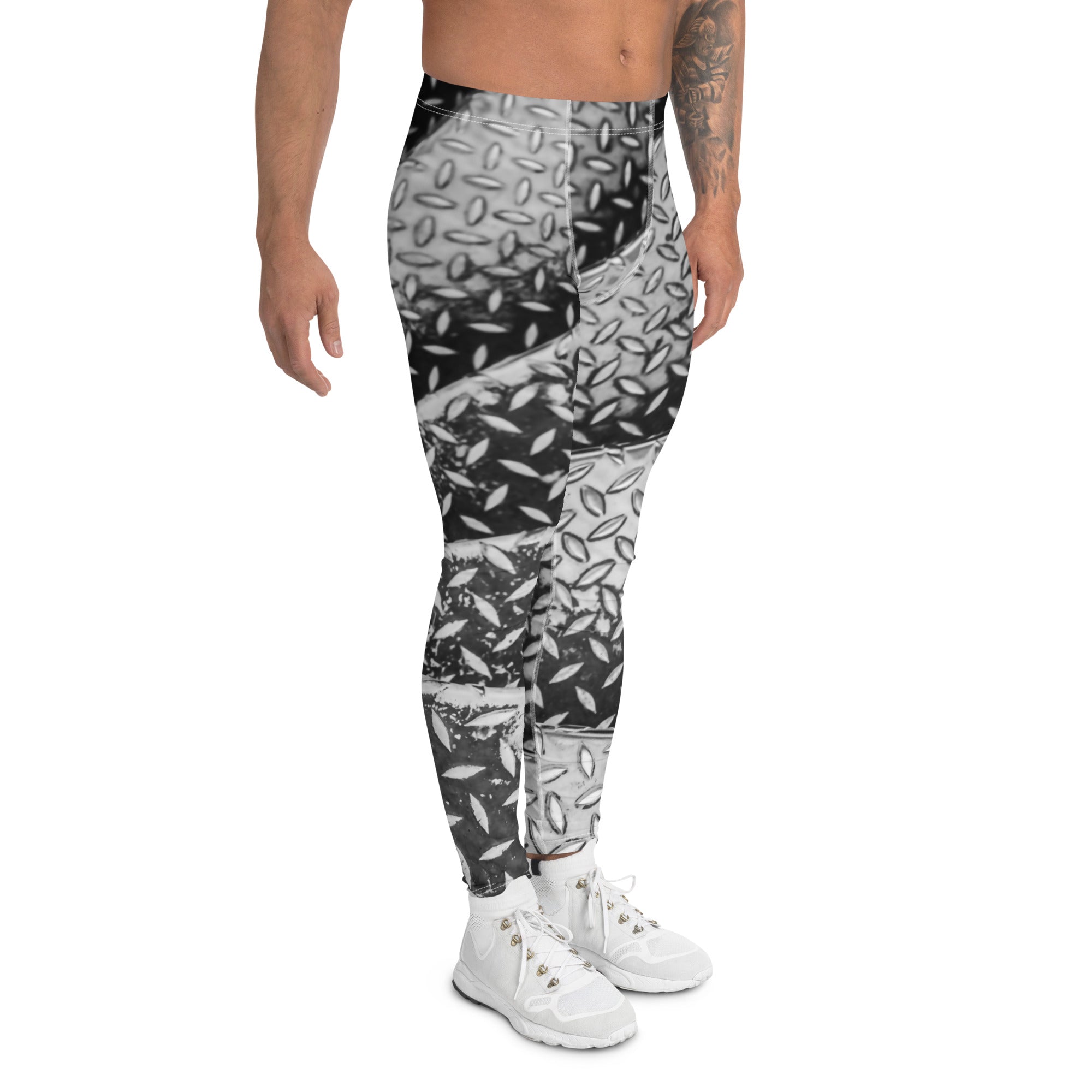 Men's Leggings, Eiffel Tower Diamond Plate