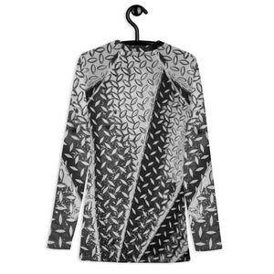 Men's Slim-Fit Rash Guard UPF 50+, Eiffel Tower Diamond Plate