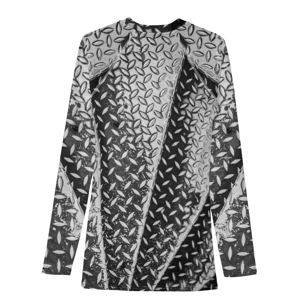 Men's Slim-Fit Rash Guard UPF 50+, Eiffel Tower Diamond Plate