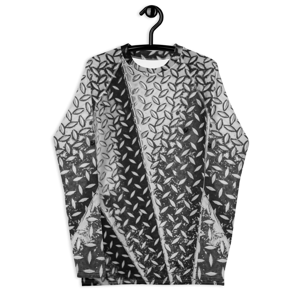 Men's Slim-Fit Rash Guard UPF 50+, Eiffel Tower Diamond Plate