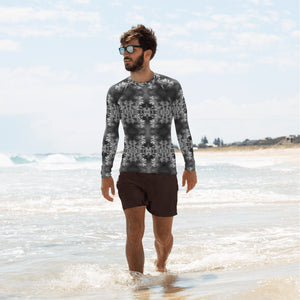 Men's Slim-Fit Rash Guard UPF 50+, Cannabis, Midnight