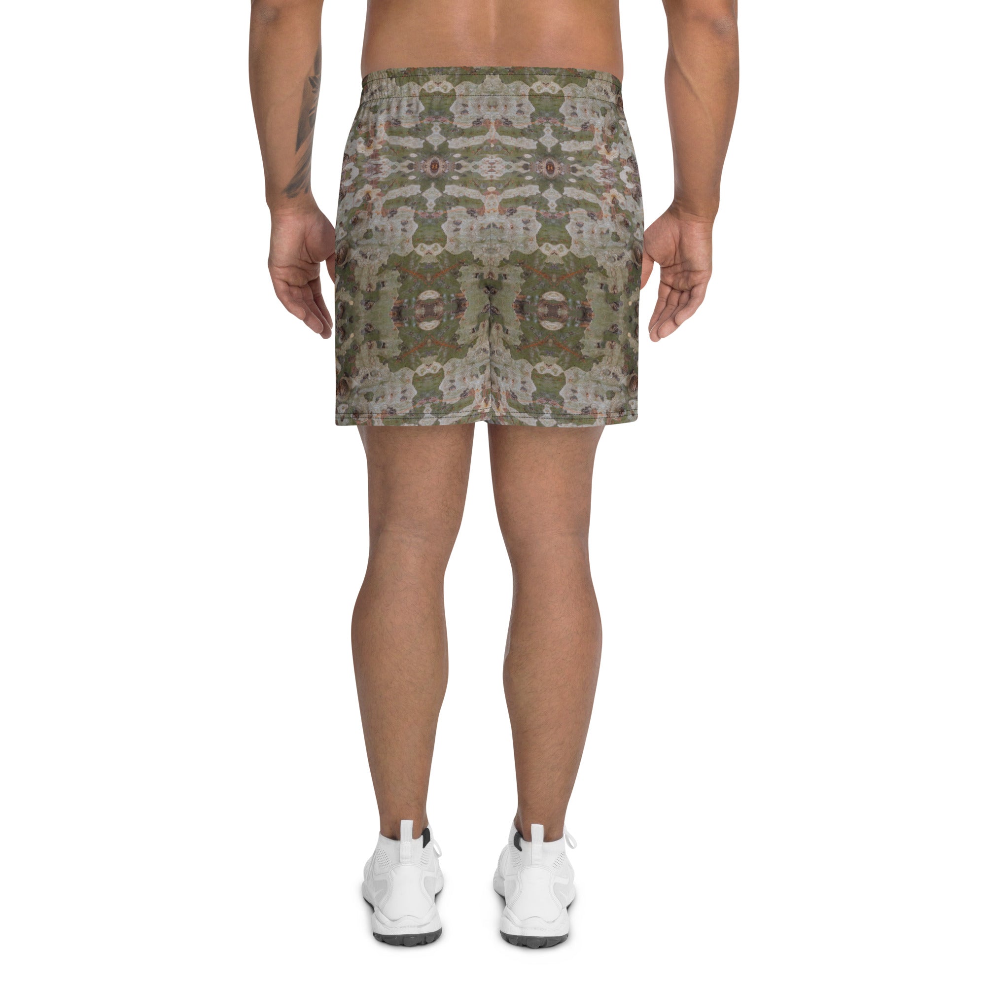 Men's Recycled Long Shorts with Mesh Side Pockets, No Liner, Chameleon