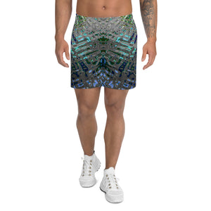 Men's Recycled Long Shorts with Mesh Side Pockets, No Liner, Liquid Jewel