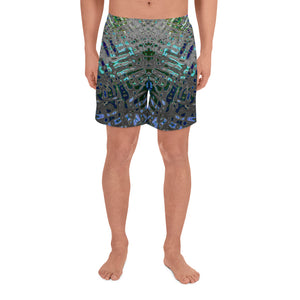 Men's Recycled Long Shorts with Mesh Side Pockets, No Liner, Liquid Jewel