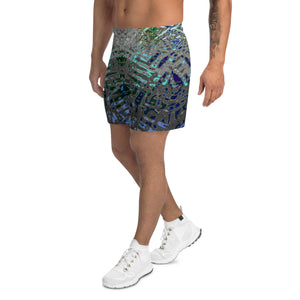 Men's Recycled Long Shorts with Mesh Side Pockets, No Liner, Liquid Jewel