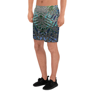 Men's Recycled Long Shorts with Mesh Side Pockets, No Liner, Liquid Jewel