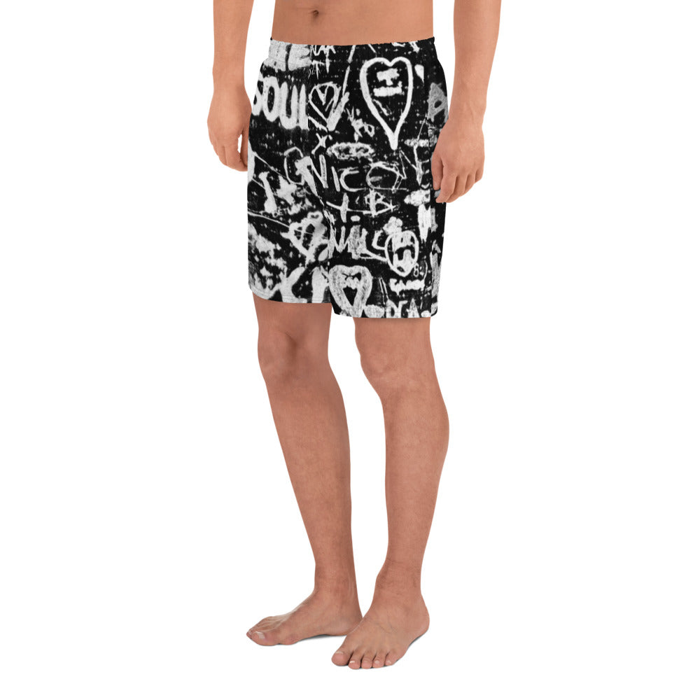 Men's Recycled Long Shorts with Mesh Side Pockets, No Liner, Paris Birch Tree