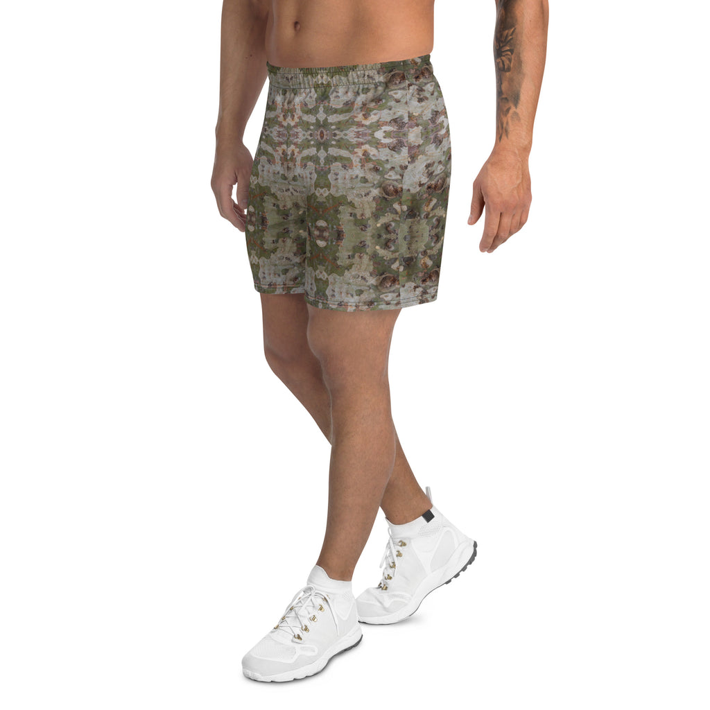 Men's Recycled Long Shorts with Mesh Side Pockets, No Liner, Chameleon