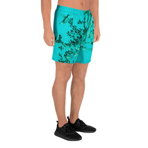 Mens Recycled Long Shorts with Mesh Side Pockets, No Liner, Hummingbird, Turquoise