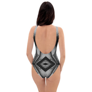 Women's One-Piece Swimsuit, Eiffel Tower Diamond Plate