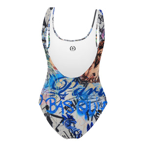 Women's One-Piece Swimsuit, Paris Graffiti