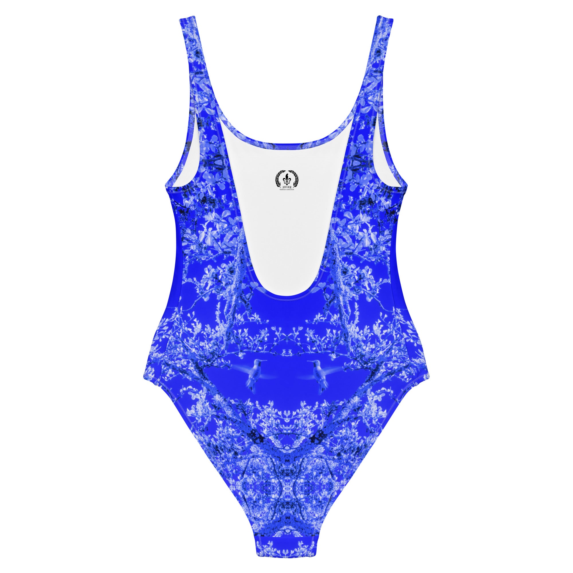 Women's One-Piece Swimsuit, Hummingbird, Blue