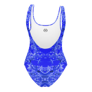 Women's One-Piece Swimsuit, Hummingbird, Blue