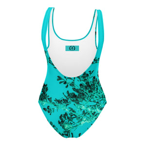 Women's One-Piece Swimsuit, Hummingbird, Turquoise