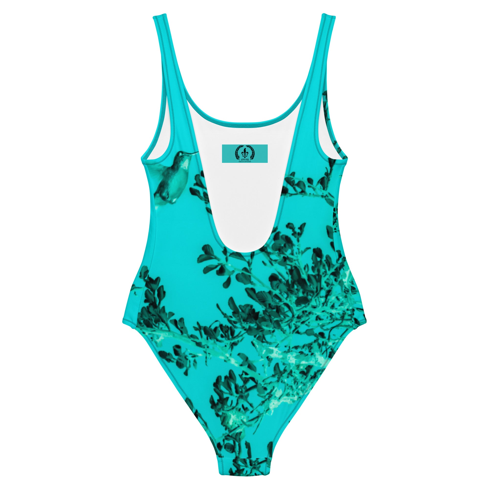 Women's One-Piece Swimsuit, Hummingbird, Turquoise