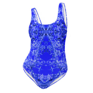 Women's One-Piece Swimsuit, Hummingbird, Blue