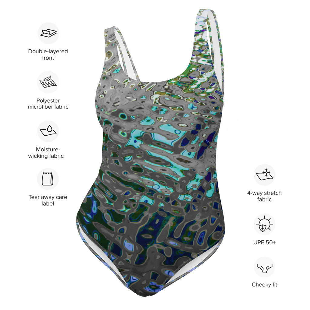 Women's One-Piece Swimsuit, Liquid Jewel