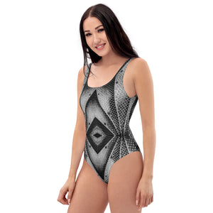 Women's One-Piece Swimsuit, Eiffel Tower Diamond Plate