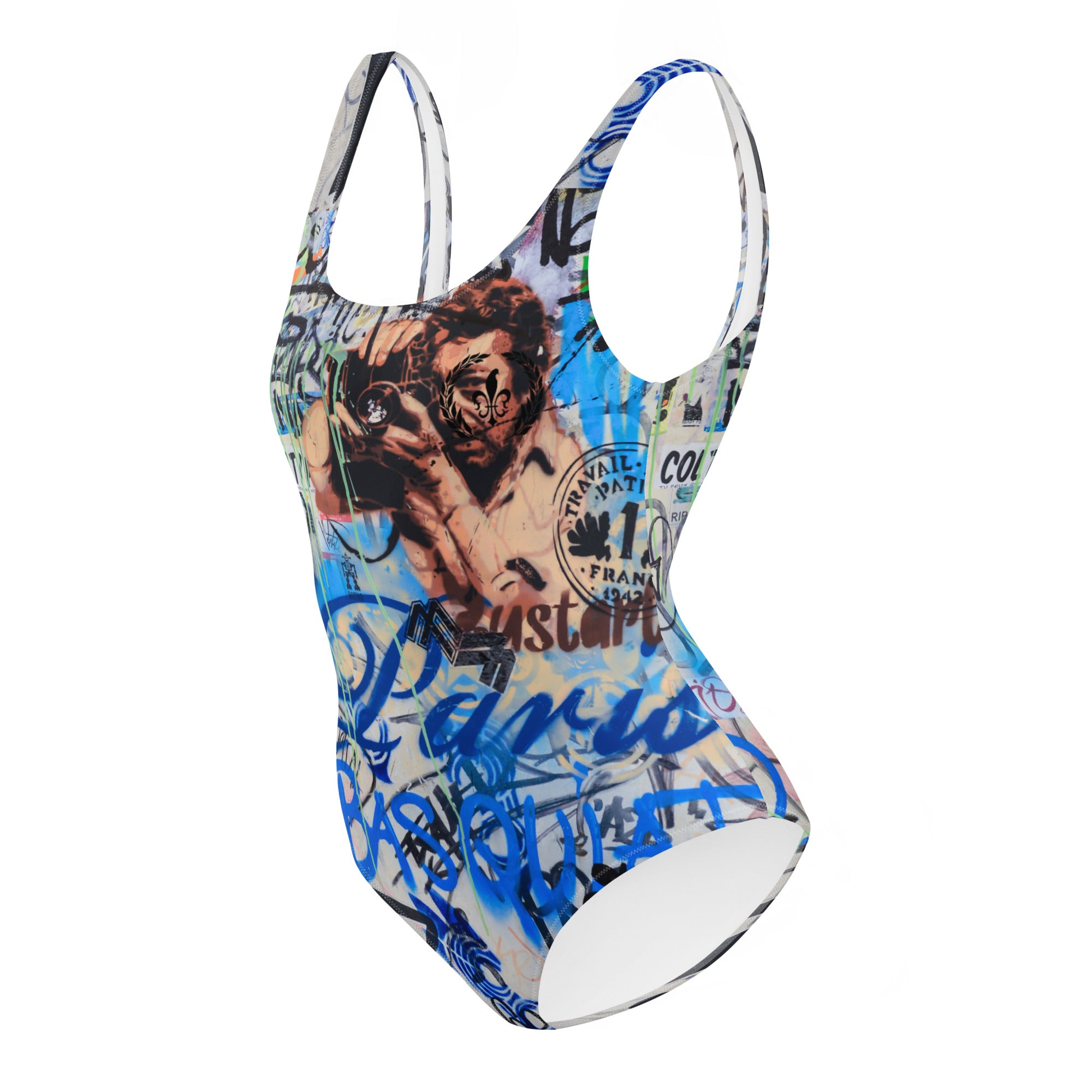 Women's One-Piece Swimsuit, Paris Graffiti