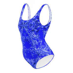 Women's One-Piece Swimsuit, Hummingbird, Blue