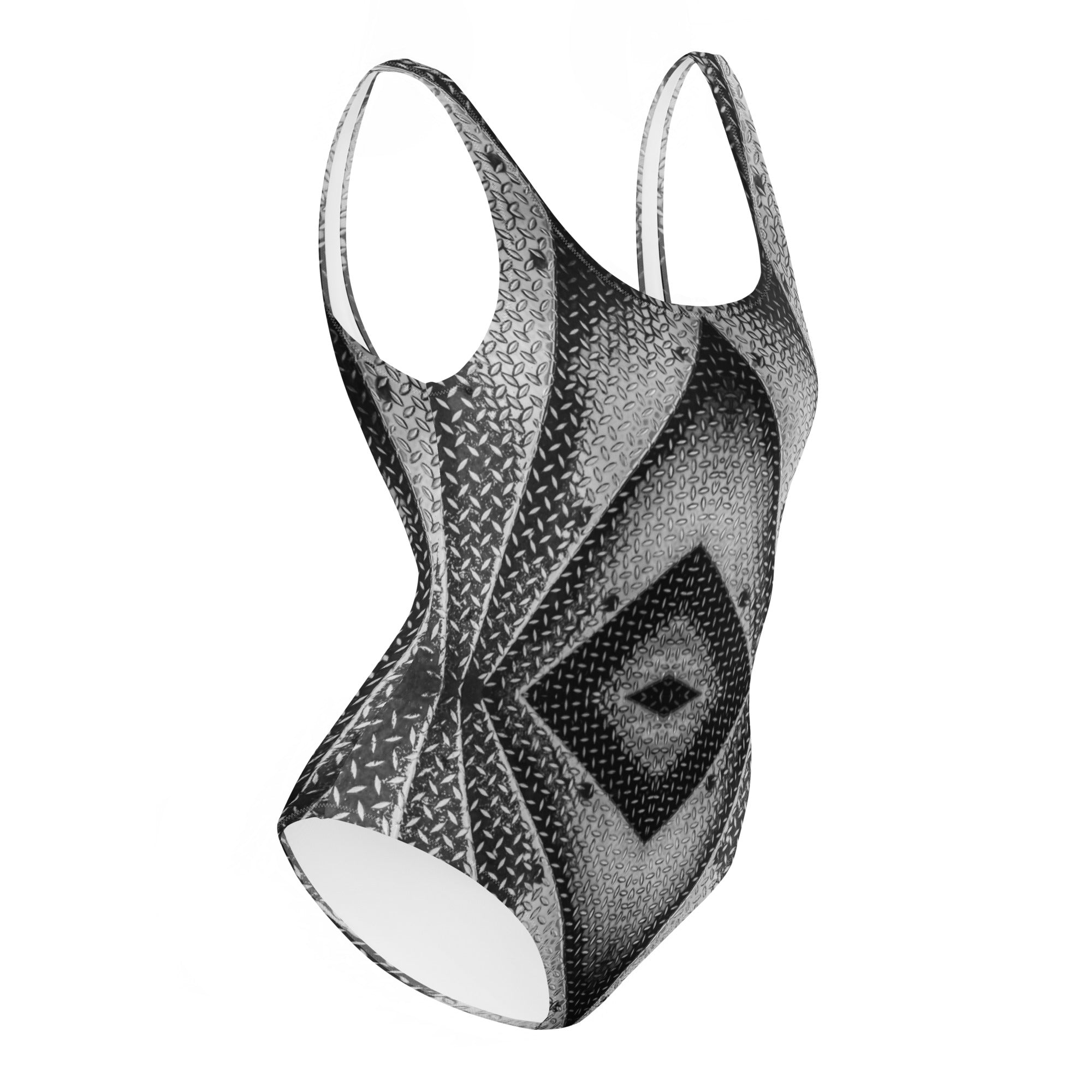 Women's One-Piece Swimsuit, Eiffel Tower Diamond Plate