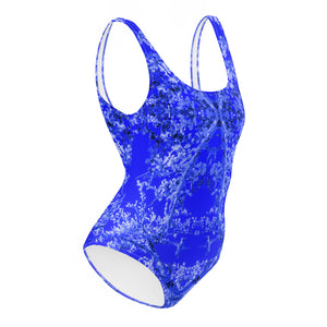 Women's One-Piece Swimsuit, Hummingbird, Blue