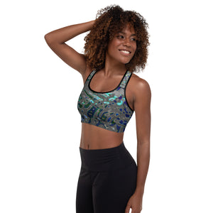 Women's Padded Sports Bra, Liquid Jewel