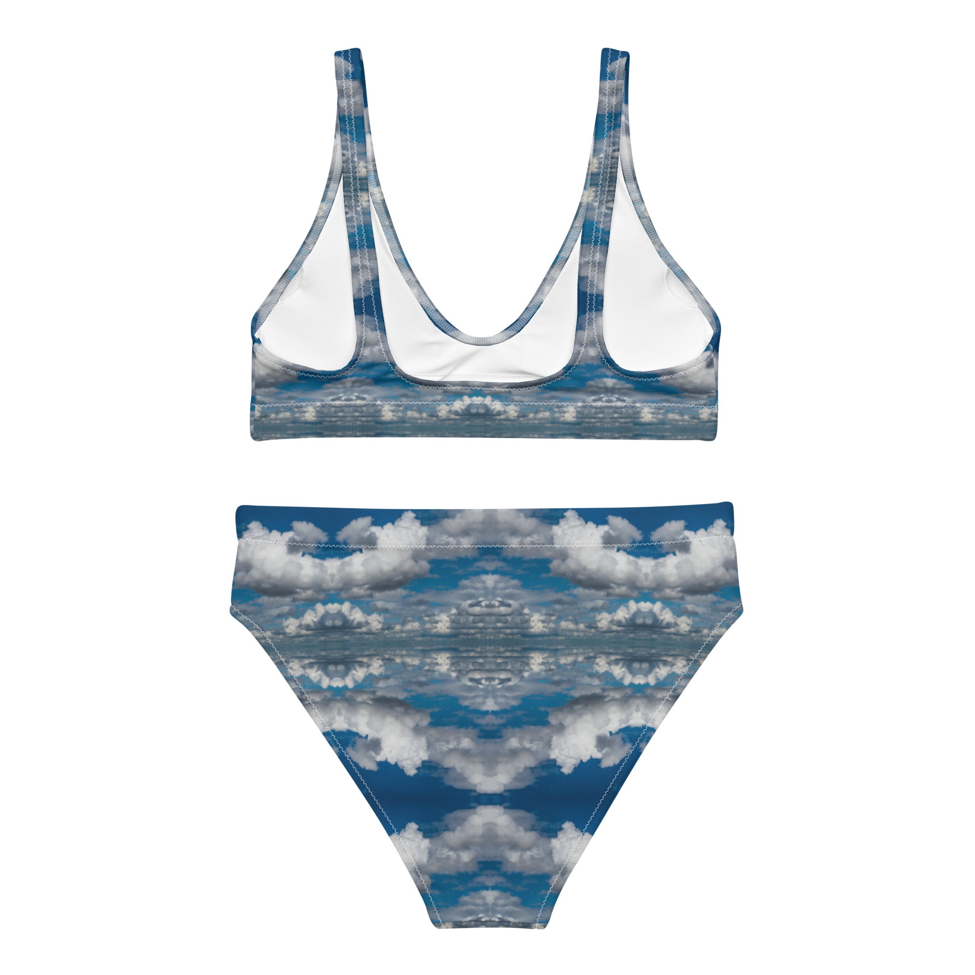 Women's Recycled High-Rise Bikini, Little Fluffy Clouds