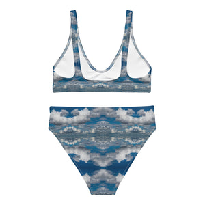 Women's Recycled High-Rise Bikini, Little Fluffy Clouds