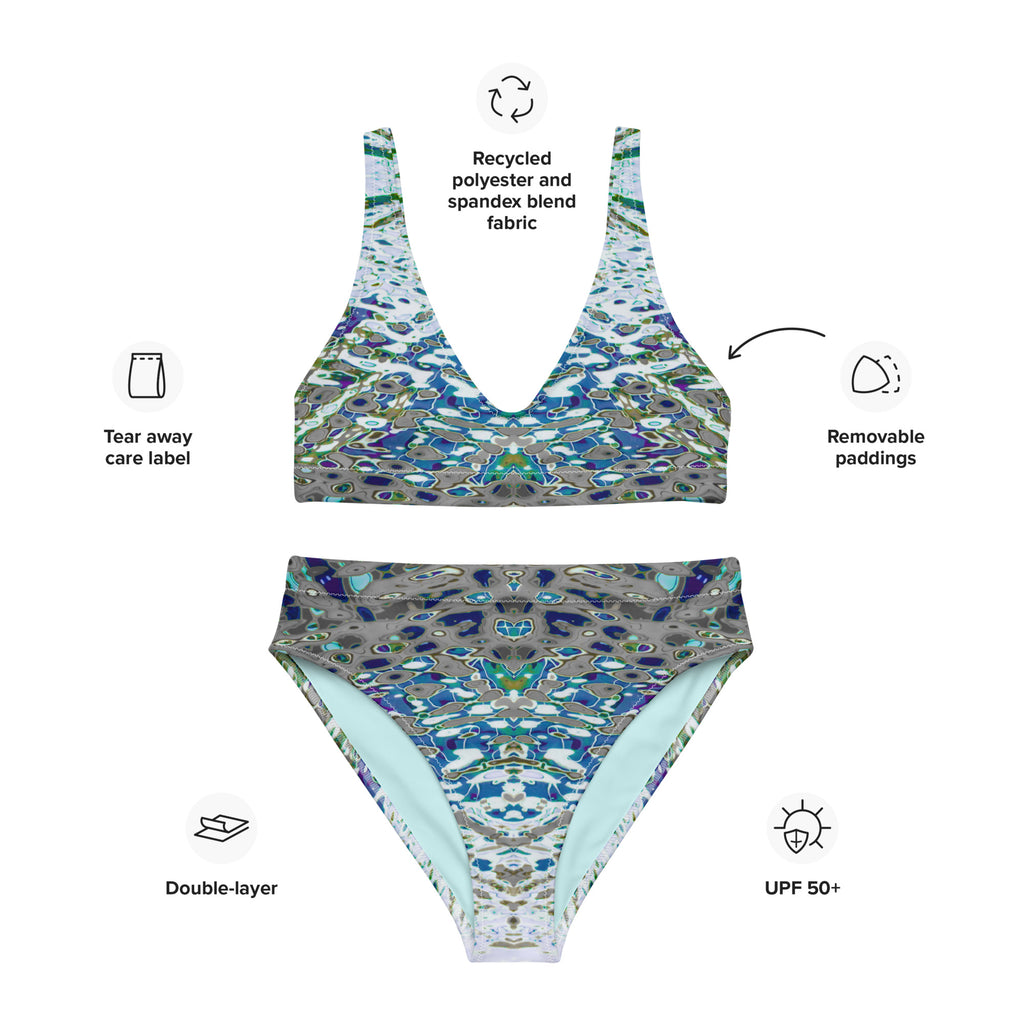 Women's Recycled High-Rise Bikini, Liquid Jewel