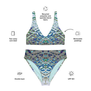 Women's Recycled High-Rise Bikini, Liquid Jewel