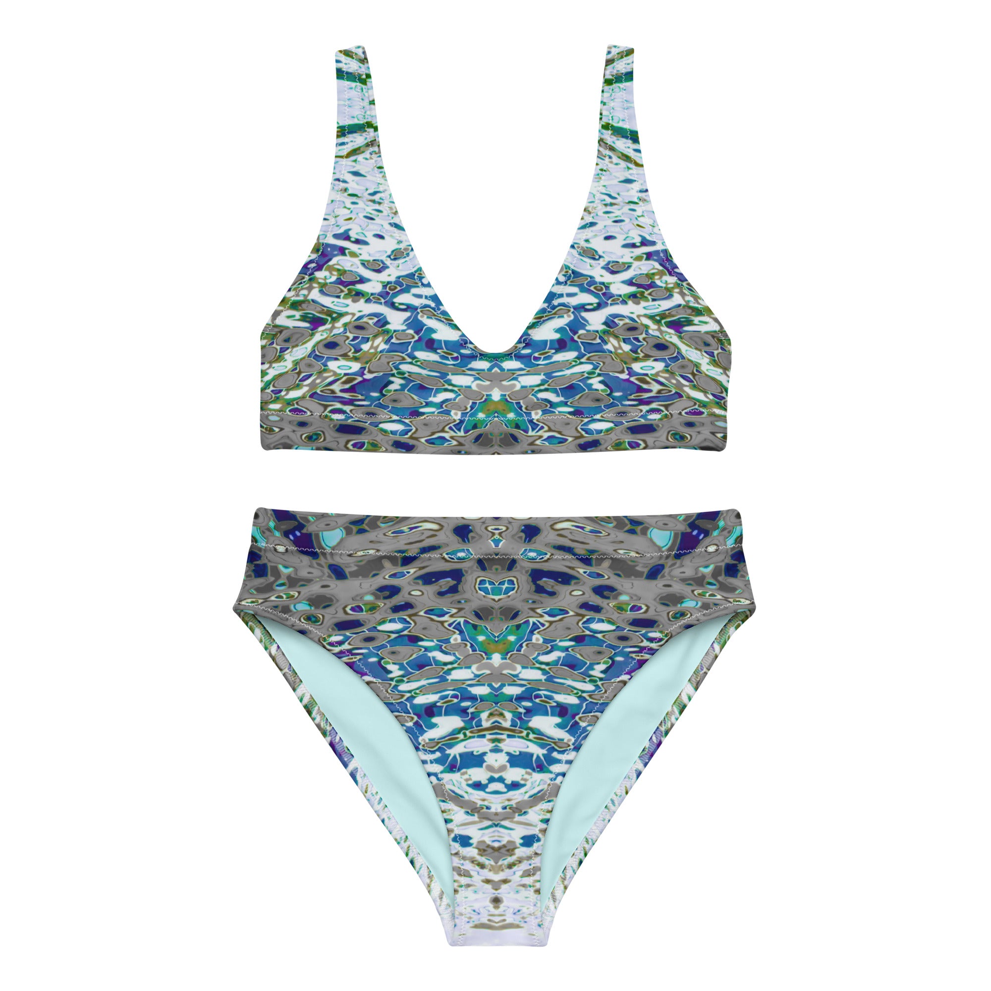 Women's Recycled High-Rise Bikini, Liquid Jewel