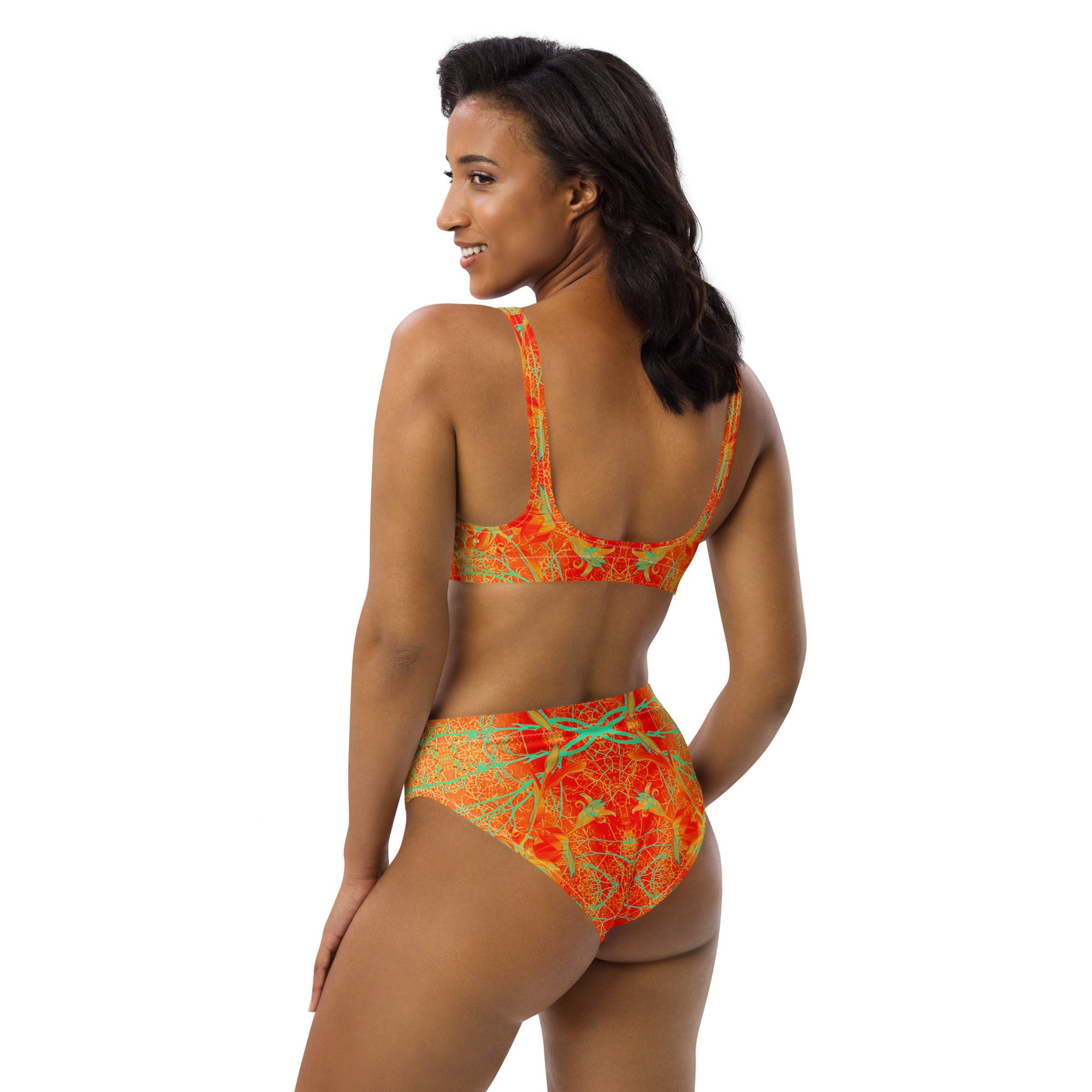 Women's Recycled High-Rise Bikini, Electric Lily