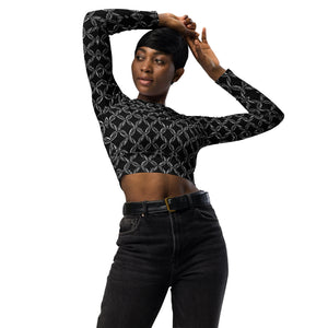 Recycled Athletic Long-Sleeve Crop Top, UPF 50+, Chainmaille