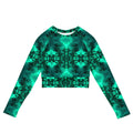 Recycled Athletic Long-Sleeve Crop Top, UPF 50+, Cannabis, Green