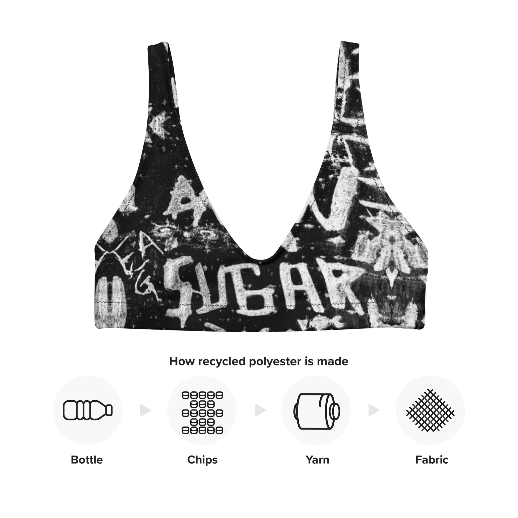 Women's Recycled Padded Bikini Top, Paris Birch Tree