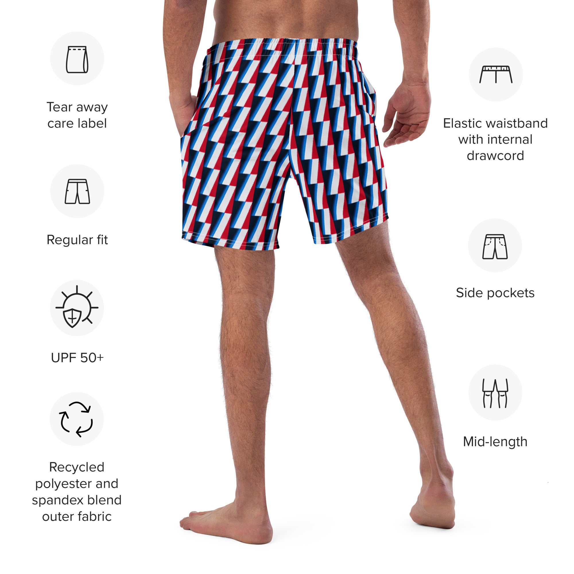 Men's Recycled Swim Trunks, with Liner, Marina