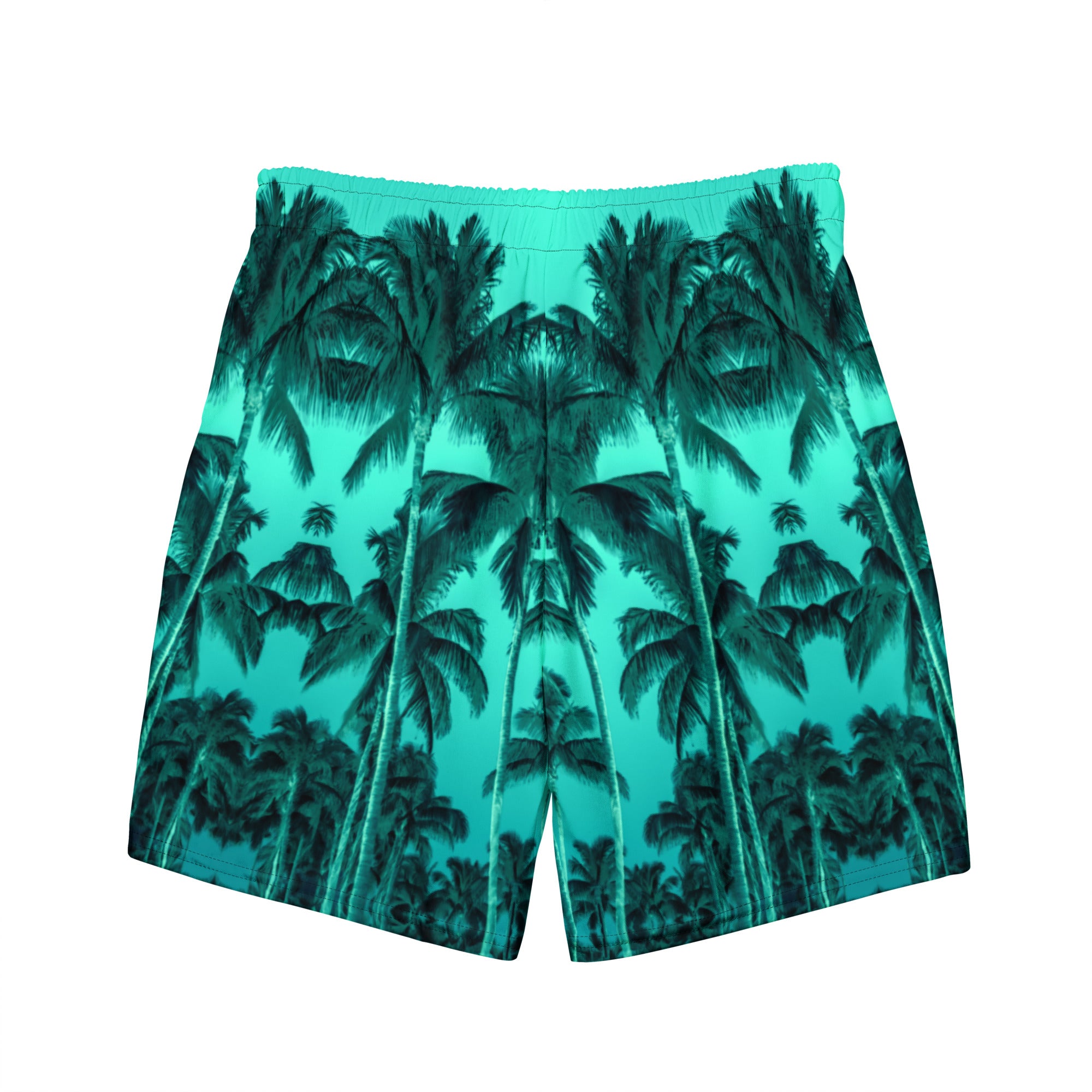 Men's Recycled Swim Trunks, with Liner, Palm Tree, Green