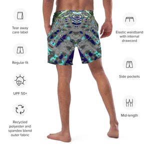 Men's Recycled Swim Trunks, with Liner, Liquid Jewel