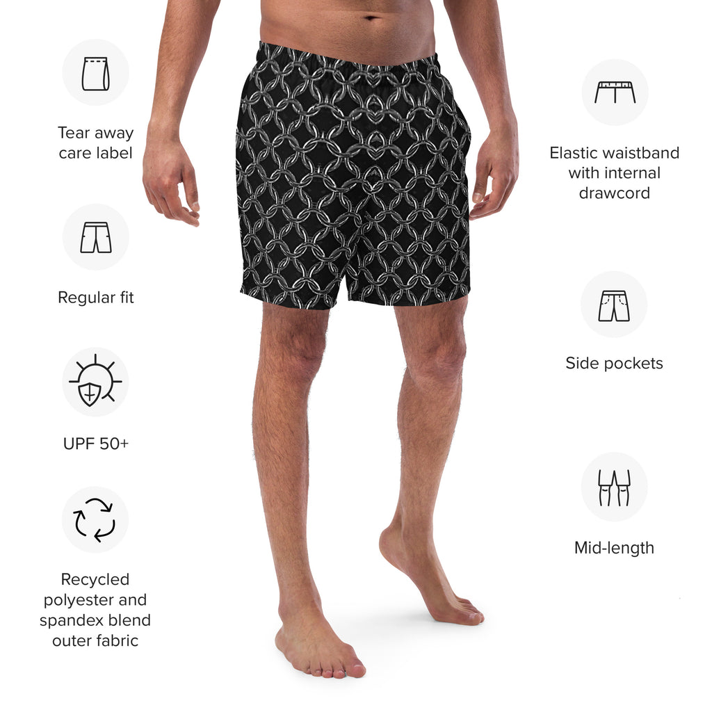 Men's Recycled Swim Trunks, with Liner, Chainmaille