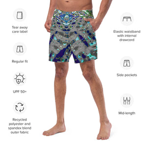 Men's Recycled Swim Trunks, with Liner, Liquid Jewel