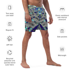 Men's Recycled Swim Trunks, with Liner, Liquid Jewel