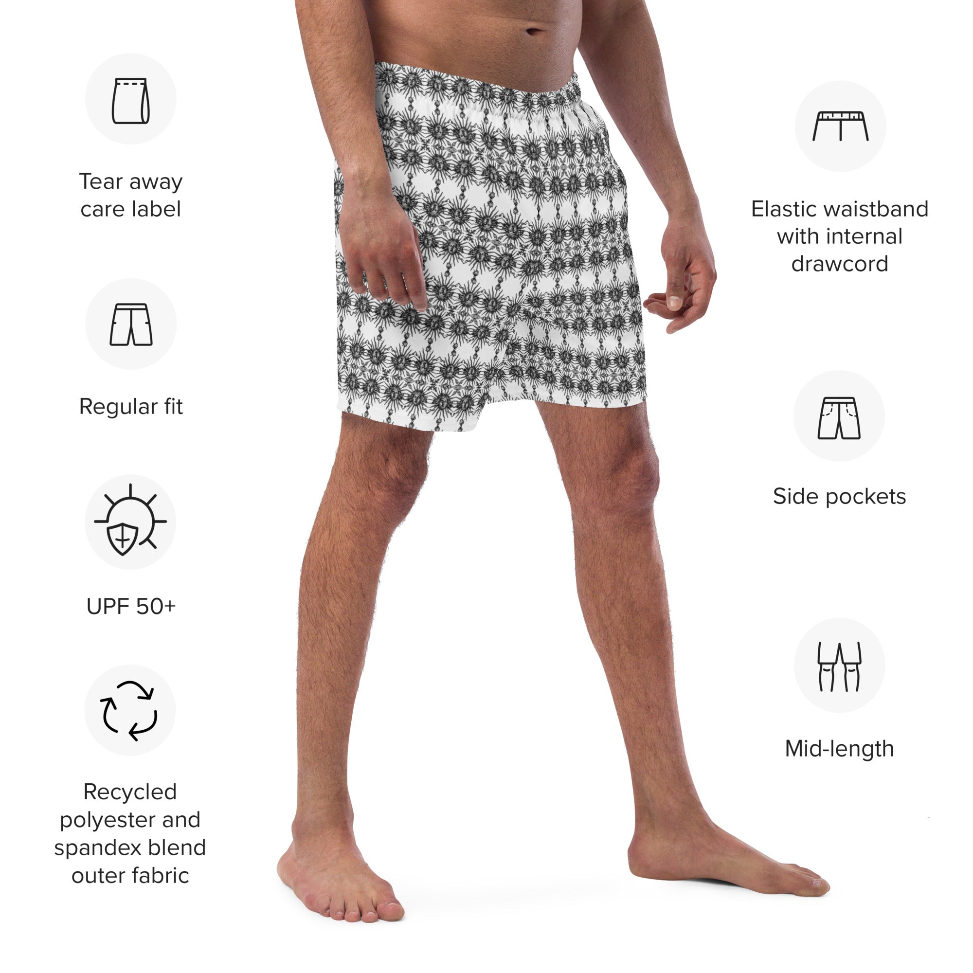 Men's Recycled Swim Trunks, with Liner, Helios Collection