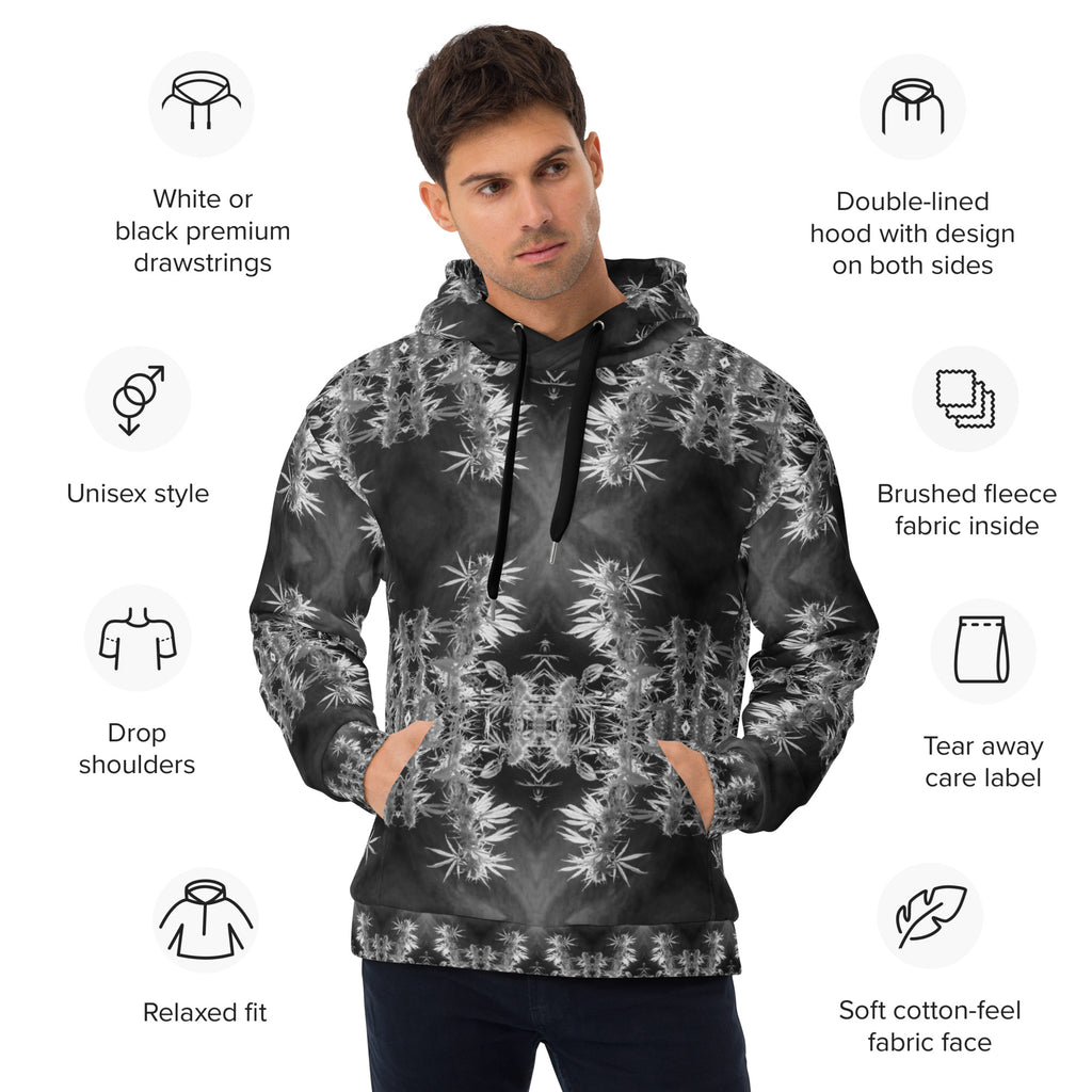 Hoodie with Front Pocket, Cannabis, Midnight