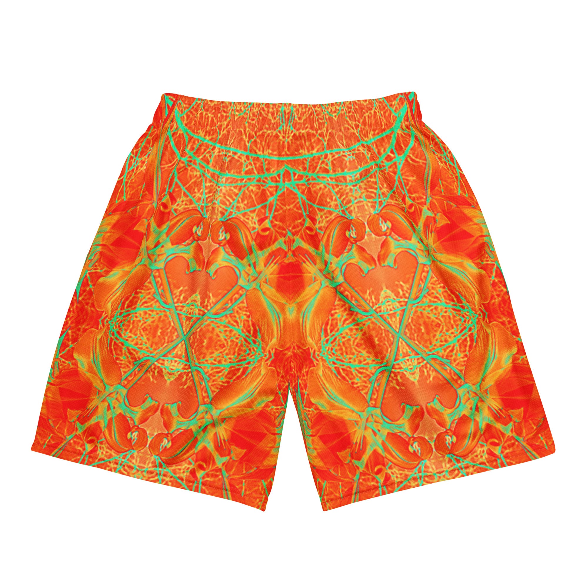 Recycled Mesh Shorts with Side Pockets, UPF 50+, Electric Lily