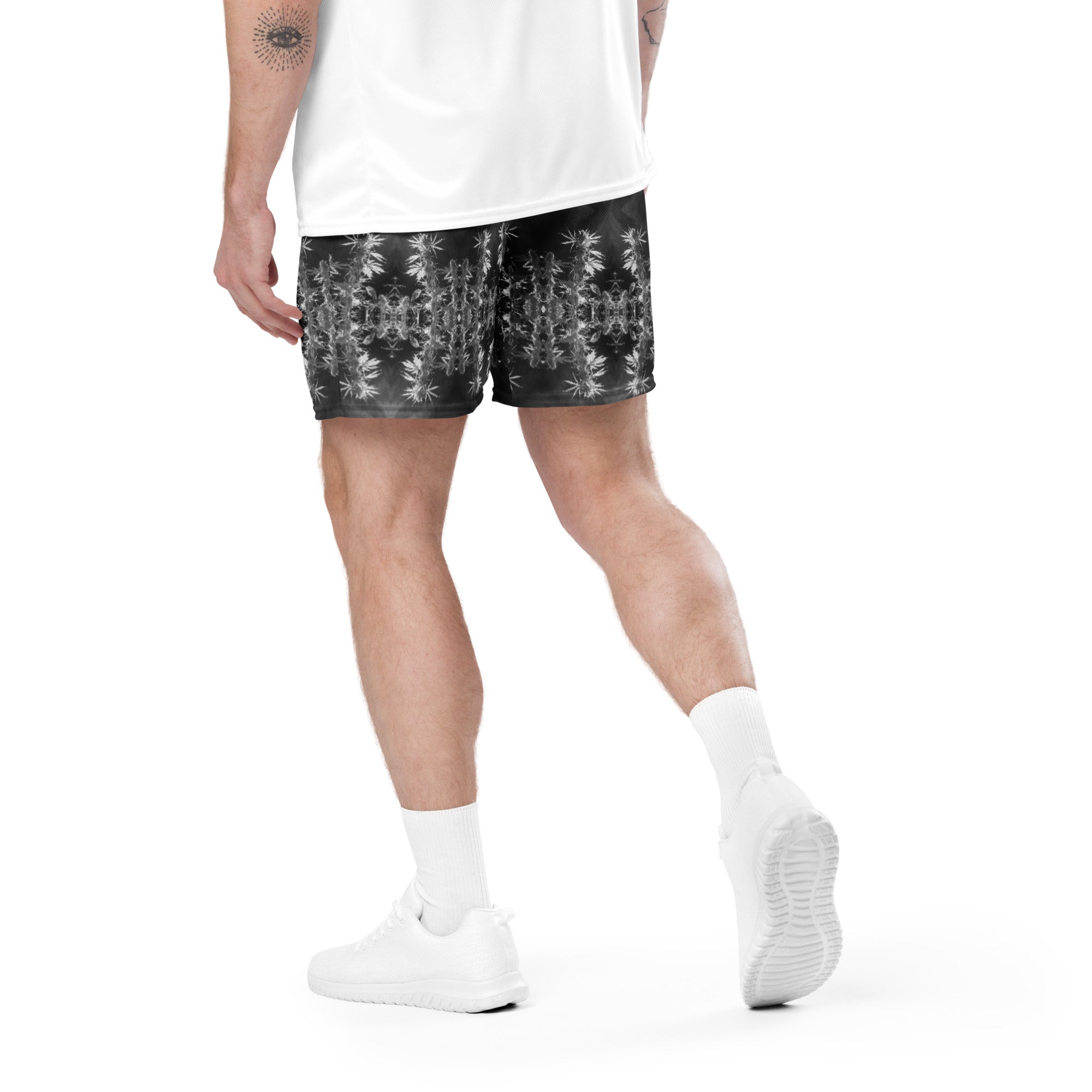 Recycled Mesh Shorts with Side Pockets, UPF 50+, Cannabis, Midnight