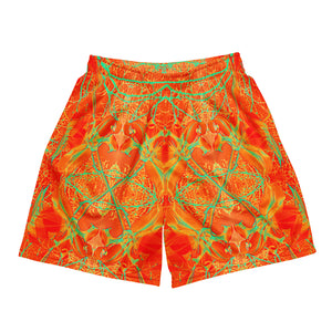 Recycled Mesh Shorts with Side Pockets, UPF 50+, Electric Lily