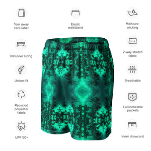 Recycled Mesh Shorts with Side Pockets, UPF 50+, Cannabis, Green