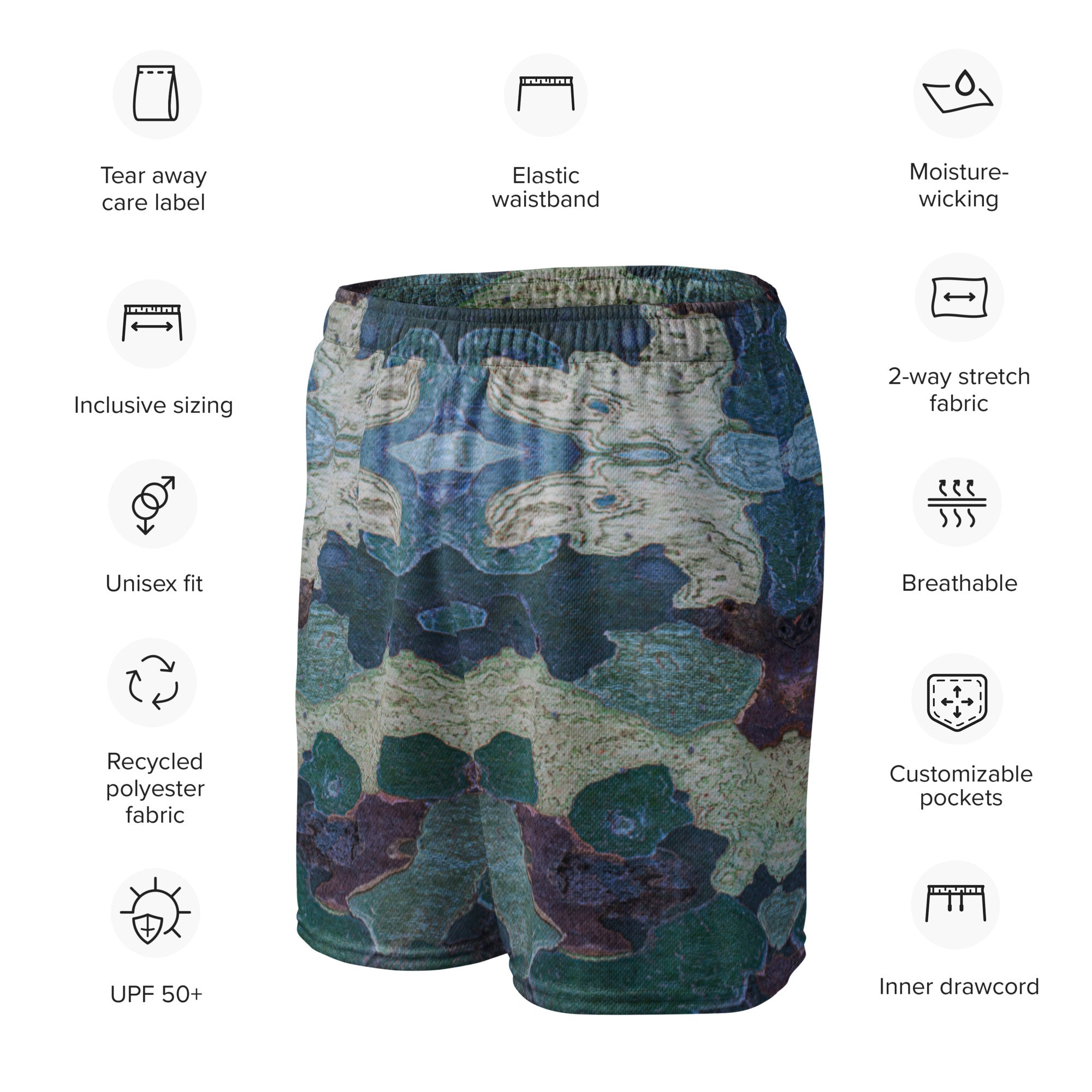 Recycled Athletic Short Shorts with Drawstring Waist, Croix-de-Cannes